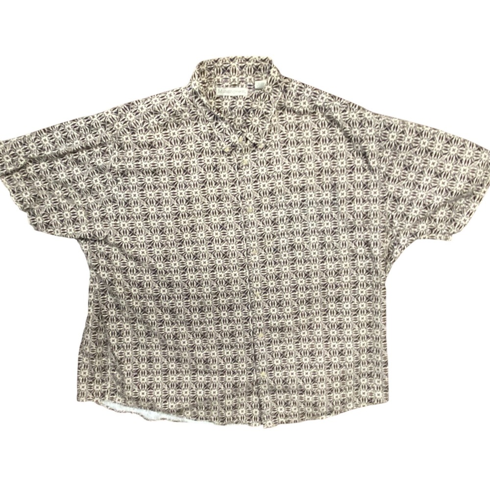 Munsingwear Short Sleeve Shirt 3XL Beige And Black Color